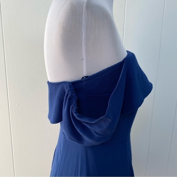 LuLu's Crossroad Cutie Navy Blue Off-the-Shoulder Mini Dress Size Medium - Picture 10 of 16